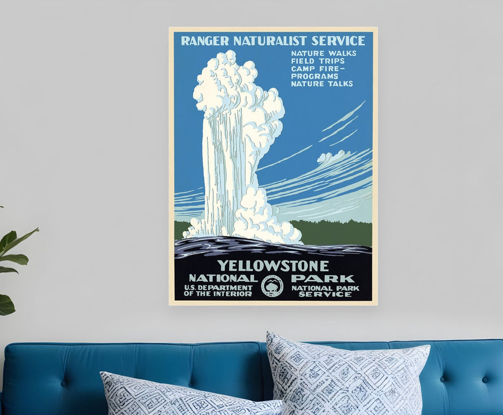 36" x 48" Yellowstone National Park c1938 Vintage Travel Poster Wall Art - Homeroots - Flyclothing LLC