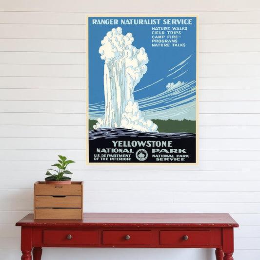 18" x 24" Yellowstone National Park c1938 Vintage Travel Poster Wall Art - Homeroots