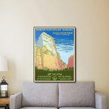 24" x 32" Zion National Park c1938 Vintage Travel Poster Wall Art - Homeroots - Flyclothing LLC