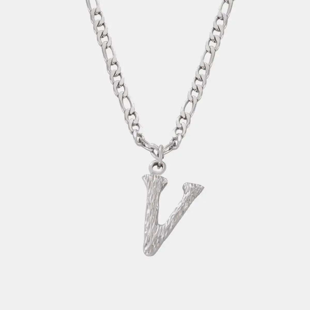 Titanium Steel Letter Pendant Necklace - Trendsi - Flyclothing LLC