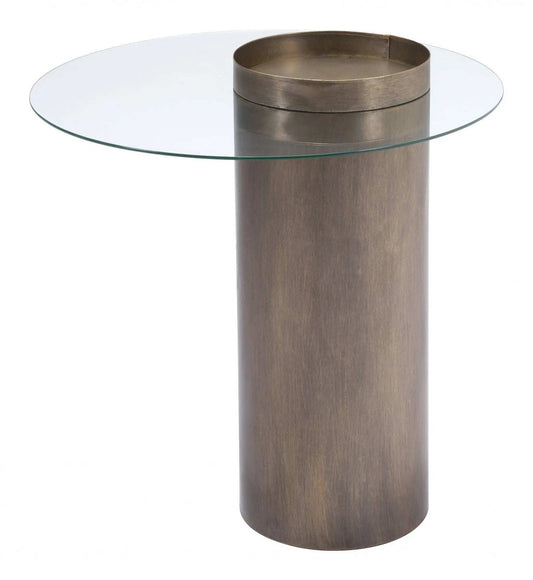 Contemporary Antique Gold End Table - Homeroots - Flyclothing LLC