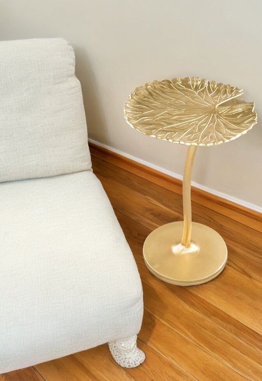 22" Gold Aluminum End Table - Homeroots