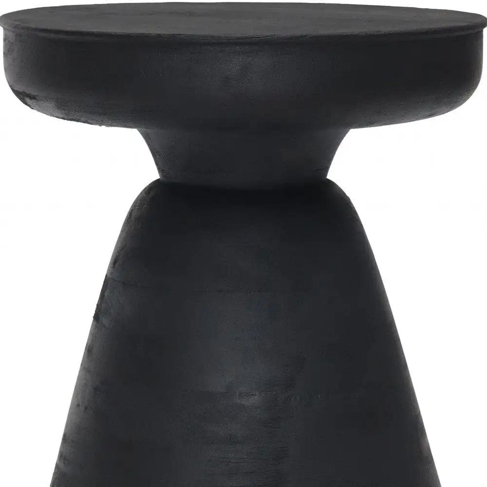 18" Black Solid Wood Round End Table - Homeroots - Flyclothing LLC
