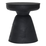 18" Black Solid Wood Round End Table - Homeroots - Flyclothing LLC