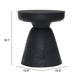 18" Black Solid Wood Round End Table - Homeroots - Flyclothing LLC