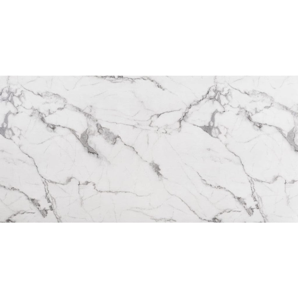 71" White And Gold Faux Marble And Steel Sled Base Dining Table - Homeroots - Flyclothing LLC