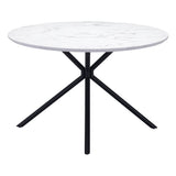 47" White And Black Rounded Steel Dining Table - Homeroots - Flyclothing LLC