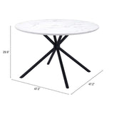 47" White And Black Rounded Steel Dining Table - Homeroots - Flyclothing LLC