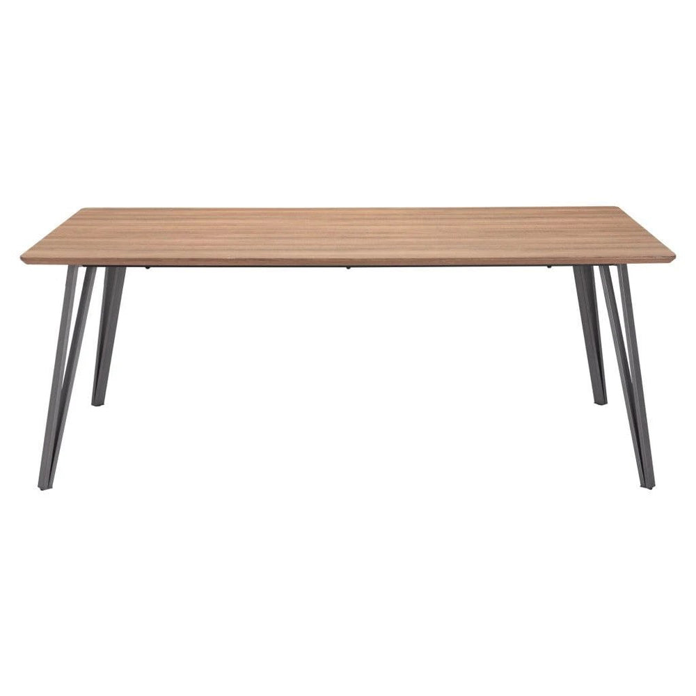 79" Wood Brown And Gray Steel Dining Table - Homeroots - Flyclothing LLC