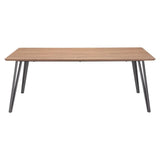 79" Wood Brown And Gray Steel Dining Table - Homeroots - Flyclothing LLC