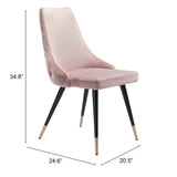 Set of Two Tufted Pink And Black Upholstered Velvet Windsor Back Dining Side Chairs - Homeroots - Flyclothing LLC