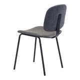 Set of Two Gray And Black Upholstered Faux Leather Open Back Dining Side Chairs - Homeroots - Flyclothing LLC