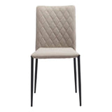 Set of Two Beige And Black Upholstered Fabric Dining Side Chairs - Homeroots - Flyclothing LLC