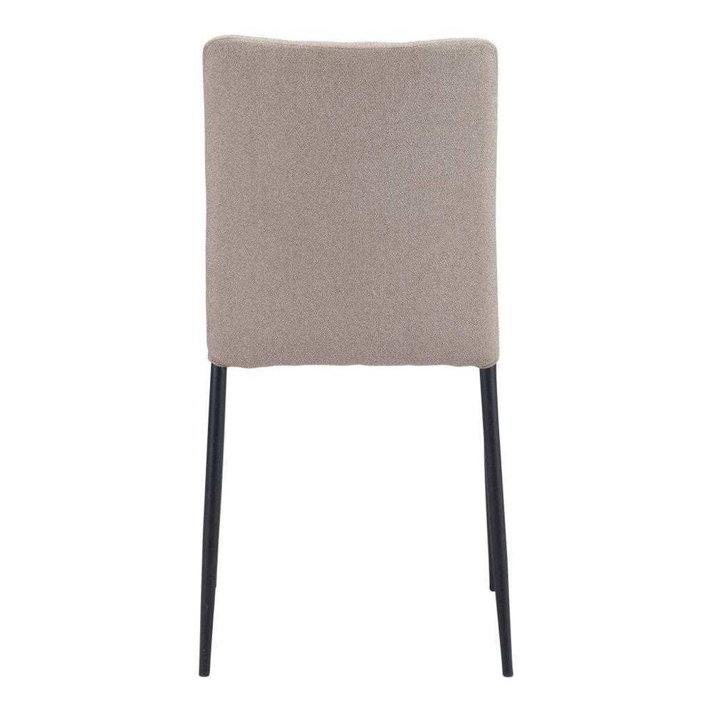Set of Two Beige And Black Upholstered Fabric Dining Side Chairs - Homeroots - Flyclothing LLC