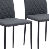 Set of Two Gray And Black Upholstered Fabric Dining Side Chairs - Homeroots - Flyclothing LLC