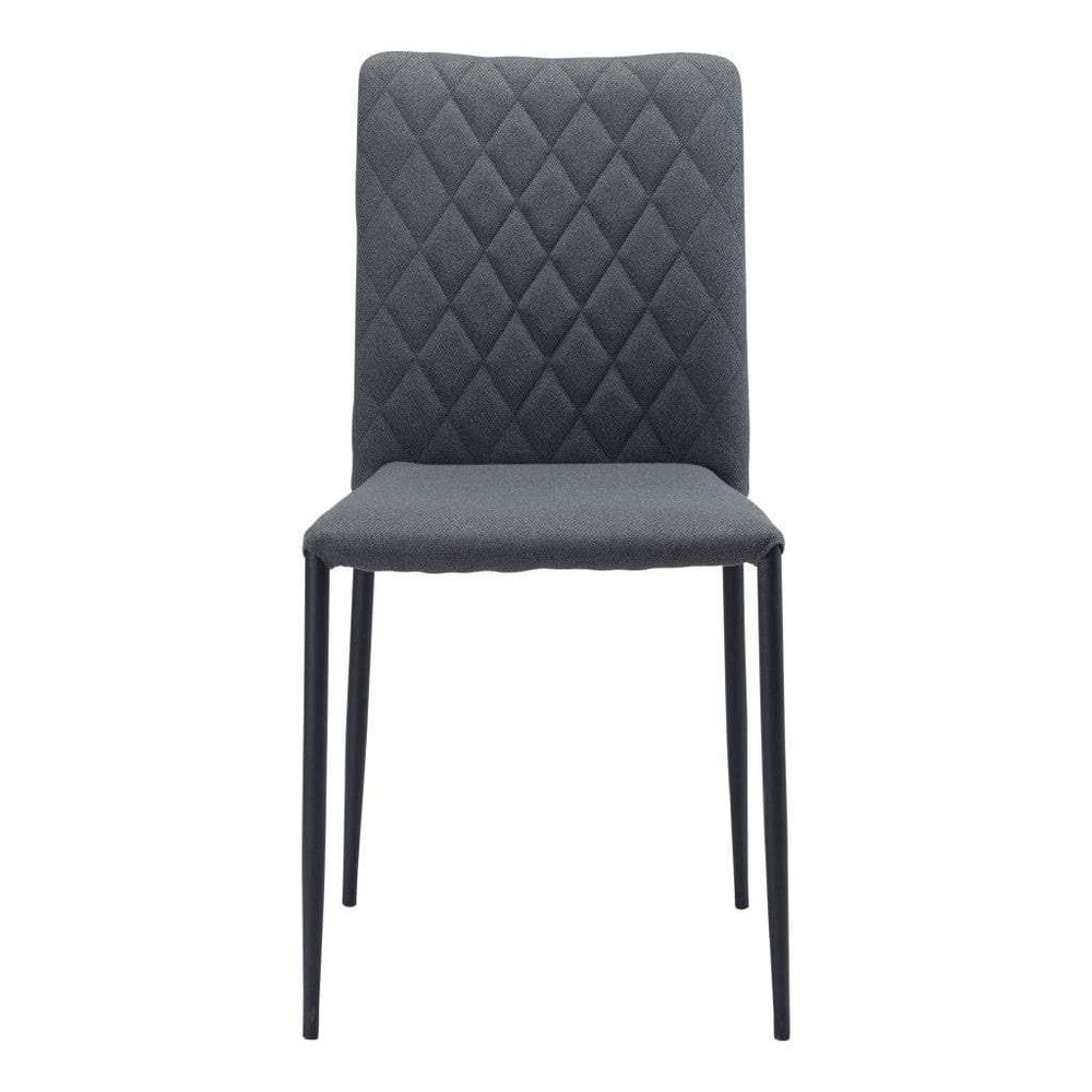Set of Two Gray And Black Upholstered Fabric Dining Side Chairs - Homeroots - Flyclothing LLC