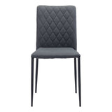 Set of Two Gray And Black Upholstered Fabric Dining Side Chairs - Homeroots - Flyclothing LLC