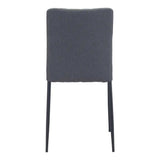 Set of Two Gray And Black Upholstered Fabric Dining Side Chairs - Homeroots - Flyclothing LLC