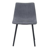 Set of Two Gray And Black Upholstered Fabric Dining Side Chairs - Homeroots - Flyclothing LLC