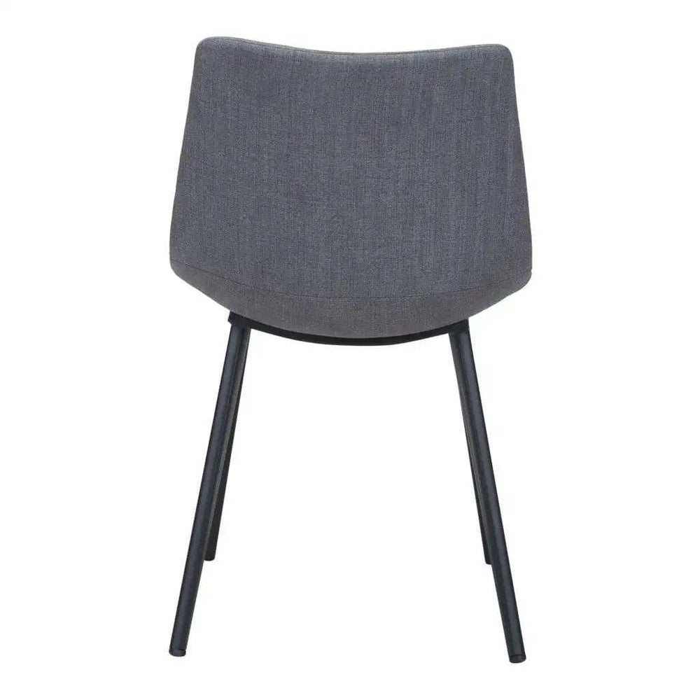 Set of Two Gray And Black Upholstered Fabric Dining Side Chairs - Homeroots - Flyclothing LLC
