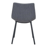 Set of Two Gray And Black Upholstered Fabric Dining Side Chairs - Homeroots - Flyclothing LLC