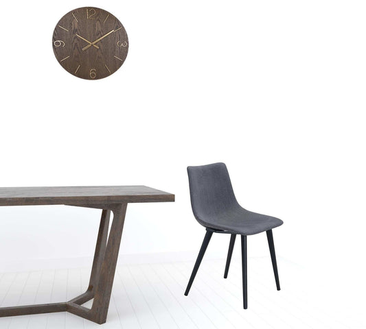 Set of Two Gray And Black Upholstered Fabric Dining Side Chairs - Homeroots - Flyclothing LLC