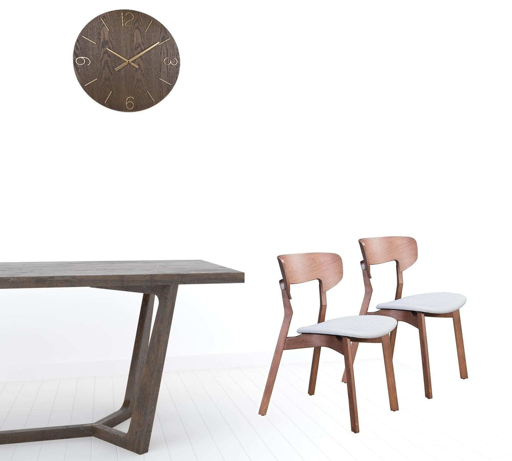 Set of Two Gray And Brown Upholstered Fabric Open Back Dining Side Chairs - Homeroots - Flyclothing LLC