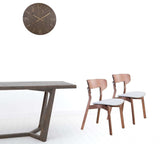 Set of Two Gray And Brown Upholstered Fabric Open Back Dining Side Chairs - Homeroots - Flyclothing LLC