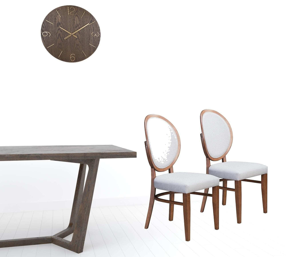 Set of Two Gray And Brown Upholstered Fabric King Louis Back Dining Side Chairs - Homeroots - Flyclothing LLC