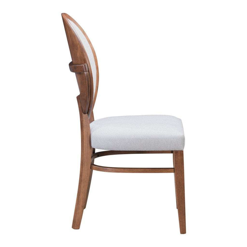 Set of Two Gray And Brown Upholstered Fabric King Louis Back Dining Side Chairs - Homeroots - Flyclothing LLC