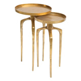 Set Of Two 13" Gold Nested Tables - Homeroots - Flyclothing LLC