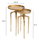 Set Of Two 13" Gold Nested Tables - Homeroots - Flyclothing LLC