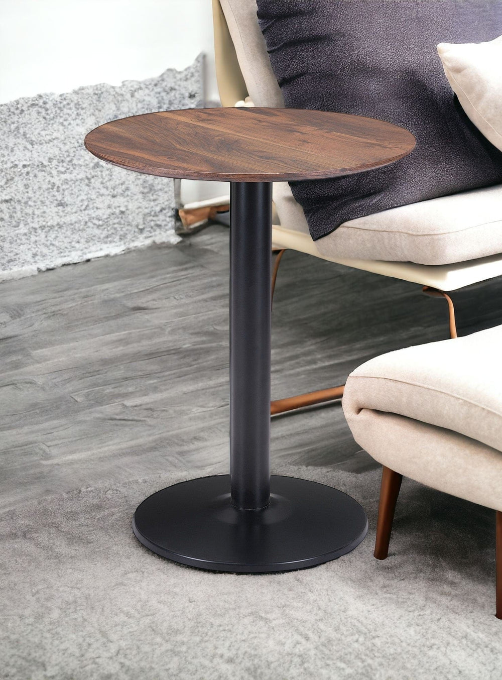 24" Black And Brown Round End Table - Homeroots - Flyclothing LLC