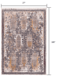 15' Runner Gray and Ivory Oriental Power Loom Runner Rug - Homeroots - Flyclothing LLC