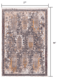 8' Runner Gray and Ivory Oriental Power Loom Distressed Runner Rug - Homeroots - Flyclothing LLC