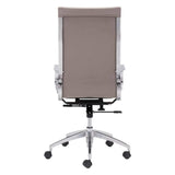 Taupe and Silver Adjustable Swivel Faux Leather Rolling Conference Office Chair - Homeroots - Flyclothing LLC