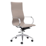 Taupe and Silver Adjustable Swivel Faux Leather Rolling Conference Office Chair - Homeroots - Flyclothing LLC