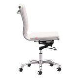 White and Silver Adjustable Swivel Faux Leather Rolling Executive Office Chair - Homeroots - Flyclothing LLC