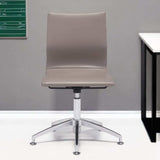 Taupe and Silver Swivel Faux Leather Conference Office Chair - Homeroots - Flyclothing LLC