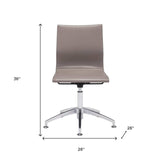 Taupe and Silver Swivel Faux Leather Conference Office Chair - Homeroots - Flyclothing LLC