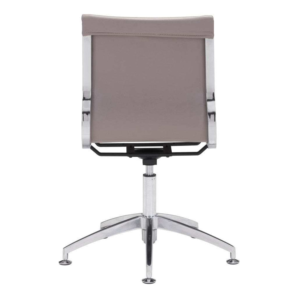 Taupe and Silver Swivel Faux Leather Conference Office Chair - Homeroots - Flyclothing LLC
