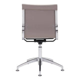 Taupe and Silver Swivel Faux Leather Conference Office Chair - Homeroots - Flyclothing LLC