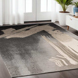 8' X 10' Gray Abstract Power Loom Area Rug - Homeroots - Flyclothing LLC