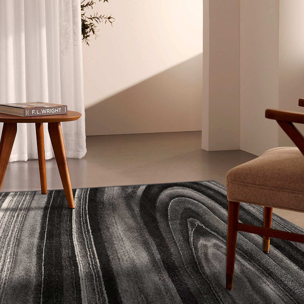 5' X 8' Dark Gray Abstract Illusional Area Rug - Homeroots - Flyclothing LLC