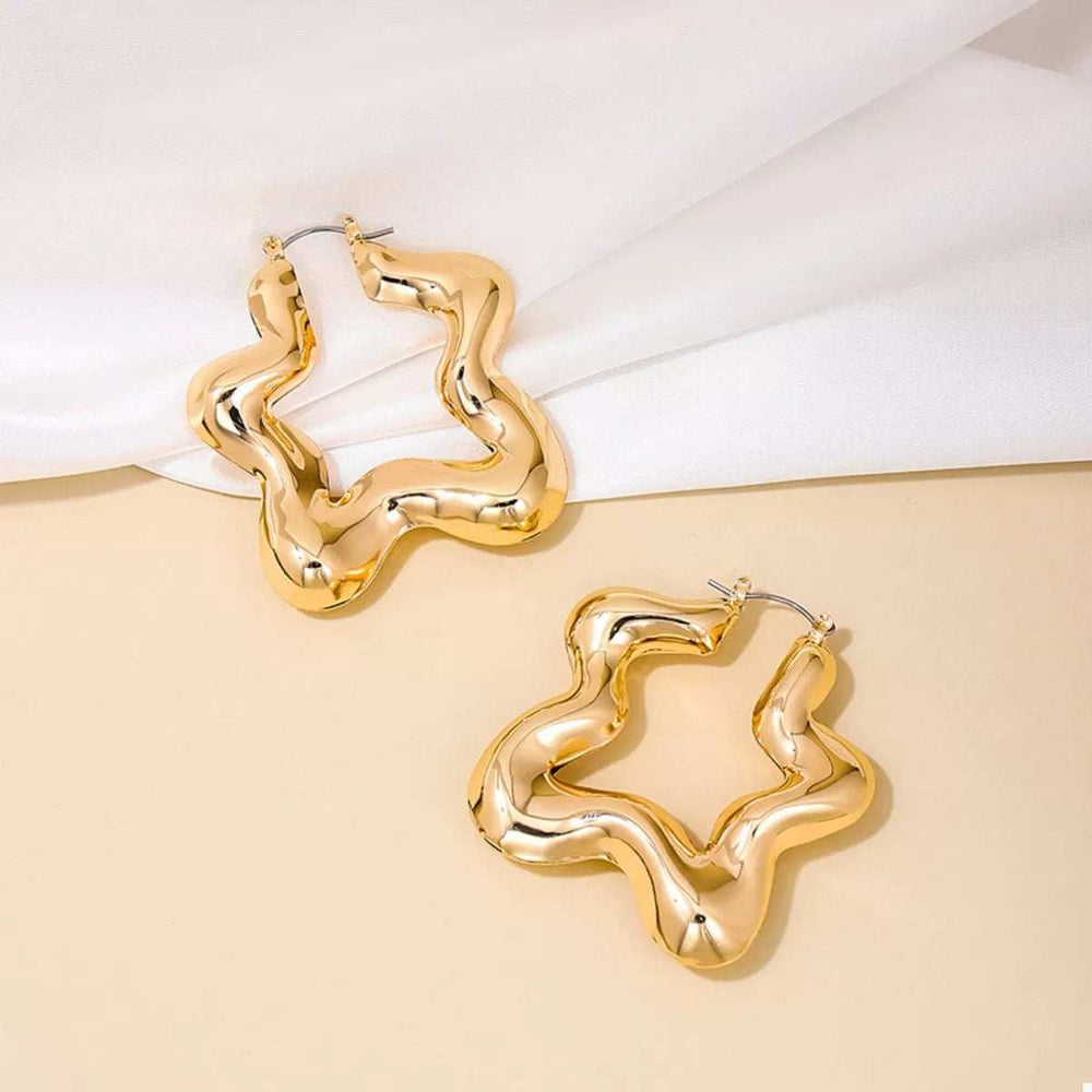 Star Shaped Hoop Earrings - Trendsi - Flyclothing LLC