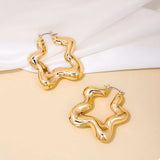 Star Shaped Hoop Earrings - Trendsi - Flyclothing LLC