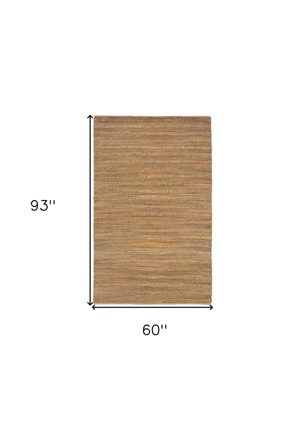 5' X 8' Brown Braided Jute Area Rug - Homeroots - Flyclothing LLC