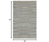 5' X 8' Blue and Ivory Hand Woven Area Rug - Homeroots - Flyclothing LLC