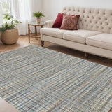 5' X 8' Blue and Ivory Hand Woven Area Rug - Homeroots - Flyclothing LLC