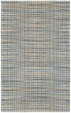 5' X 8' Blue and Ivory Hand Woven Area Rug - Homeroots - Flyclothing LLC